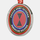 7e kerstversiering infanteriedivisie metalen ornament (Links)