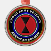 7e kerstversiering infanteriedivisie metalen ornament (Voorkant)