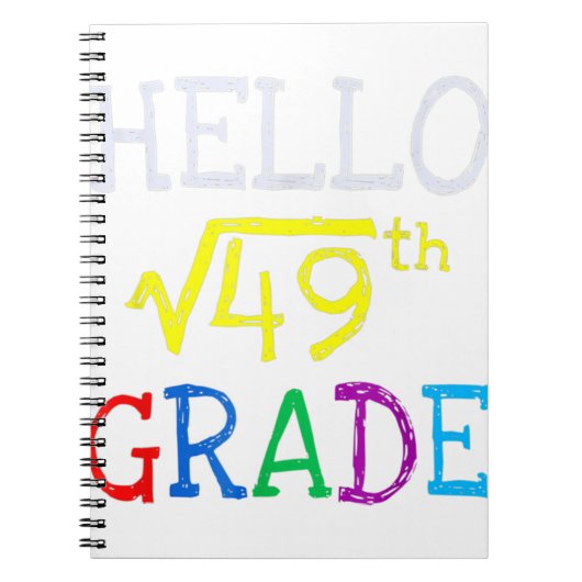 7e klas, 49 eerste dag terug naar Scho Notitieboek (Voorkant)