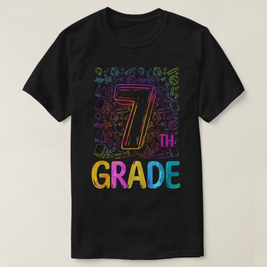 7e klas-donkerleerling leerling grappig terug naar t-shirt (Design voorkant)