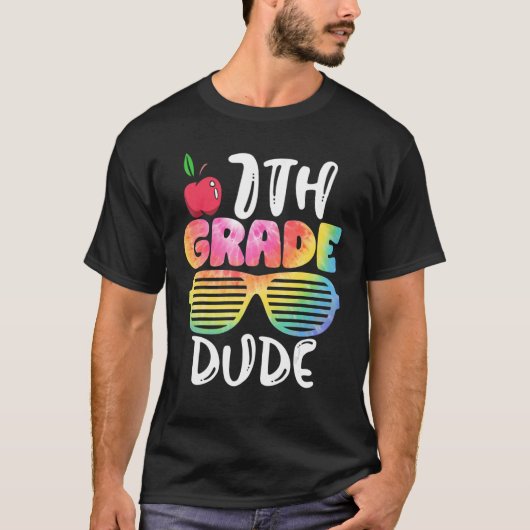 7e klas Dude Zonnebril Tie Dye Terug naar School G T-shirt (Voorkant)