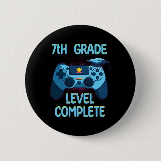 7e klas niveau compleet laatste dag van de school ronde button 5,7 cm (Voorkant)
