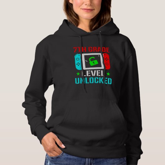 7e klas niveau ontgrendeld shirt terug naar school (Voorkant)