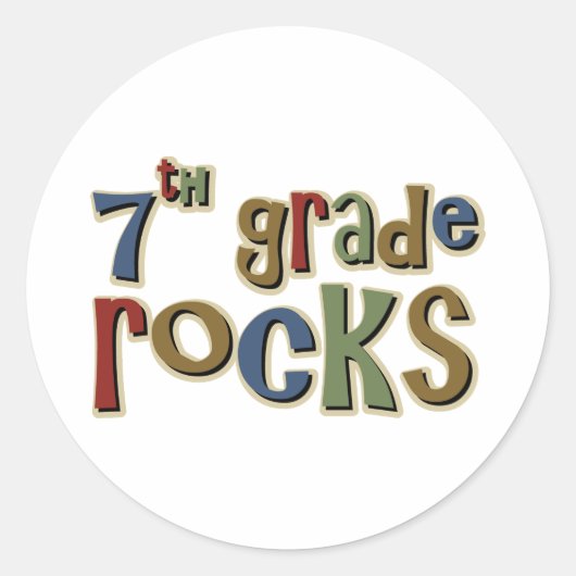 7e klas Rocks Zevende Ronde Sticker (Voorkant)