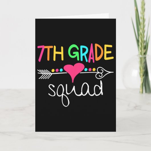 7e klas squad zevende leraar student team terug na kaart (Voorkant)