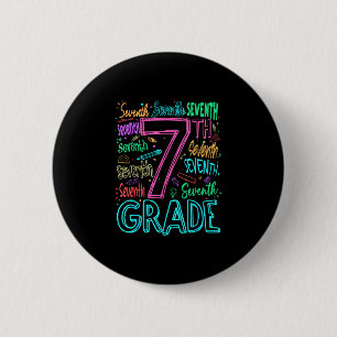 7e klas typografie team zevende klas terug naar ronde button 5,7 cm