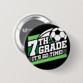 7e klas voetbal Football eerste dag terug naar sch Ronde Button 5,7 Cm (Voorkant /achterkant)