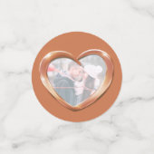 7e koper bruiloft jubileum hart en foto confetti (Kleine voorkant)