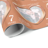 7e koper bruiloft jubileum hart foto wrap cadeaupapier (Rol Hoek)