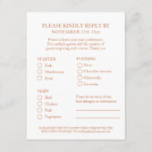 7e koperbruiloft Jubileum maaltijdkeuze Informatiekaartje (Achterkant)