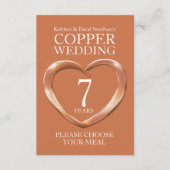 7e koperbruiloft Jubileum maaltijdkeuze Informatiekaartje (Voorkant)
