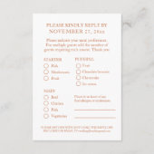 7e koperbruiloft Jubileum maaltijdkeuze Informatiekaartje (Achterkant)