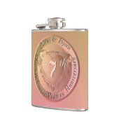 7e koperen bruiloft Jubileum Heupfles (Links)