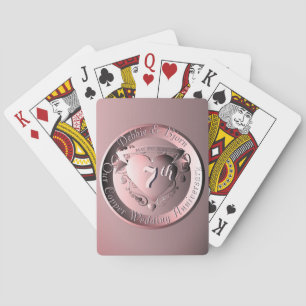 7e koperen bruiloft Jubileum Pokerkaarten
