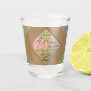 7e koperen bruiloft Jubileum Shot Glas
