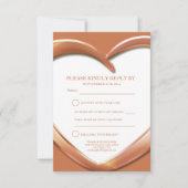 7e koperen huwelijksjubileum hart antwoordkaart RSVP kaartje (Voorkant)