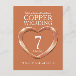 7e Koperen Huwelijksjubileum maaltijd keuze Informatiekaartje