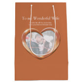 7e koperen trouwdag foto geschenkzak medium cadeauzakje (Achterkant)