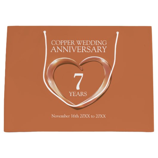 7e koperen trouwdag foto grote tas groot cadeauzakje (Voorkant)