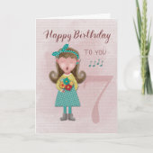 7e meisje op de zevende verjaardag van het Happy B Kaart (Voorkant)