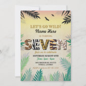 7e Oerwoud ZEVEN Birthday Party Safari ZOO Invite Kaart (Voorkant)