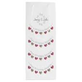 7e of een bruiloft met een herdenkingsdag wijn cadeautas (Achterkant)