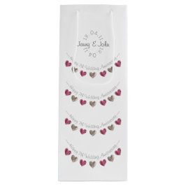 7e of een bruiloft met een herdenkingsdag wijn cadeautas