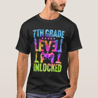 7e schoolklas onvergrendelde gamer eerste schoolda t-shirt