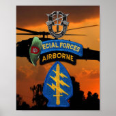7e Special Forces Groene Baretten patch Poster (Voorkant)