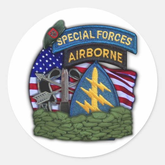 7e Special Forces Groene Baretten SFG Stickers (Voorkant)