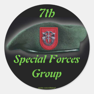7e Special Forces Groene Baretten veteranen Sticke Ronde Sticker