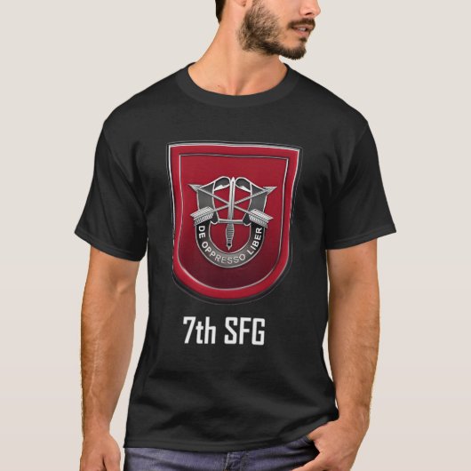 7e Special Forces SFG Beret Flash Unit Crest T-shirt (Voorkant)