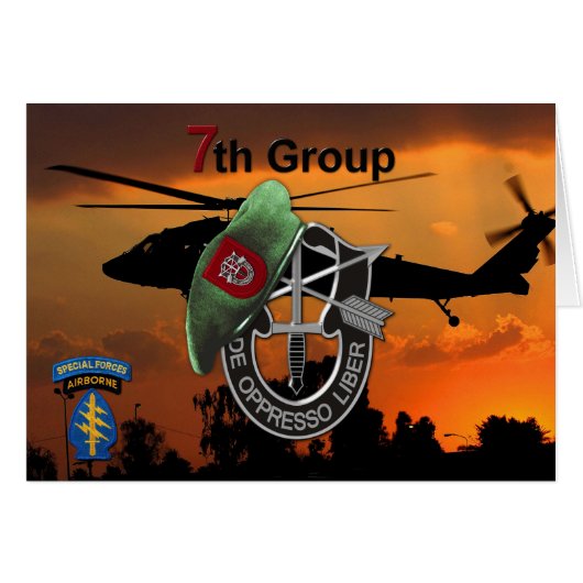 7e speciale troepenmacht Groene Berets SFGA vetera (Voorkant Horizontaal)