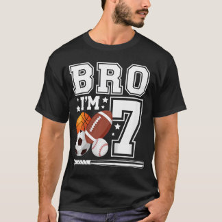 7e sportieve verjaardagsfeestje 7 jaar oude jongen t-shirt