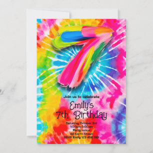 7e Tie Dye Verjaardag Kaart