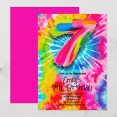 7e Tie Dye Verjaardag Kaart (Voorkant / Achterkant)