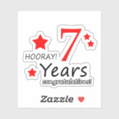 7e trouwdag - 7 jaar Sticker (Vel)