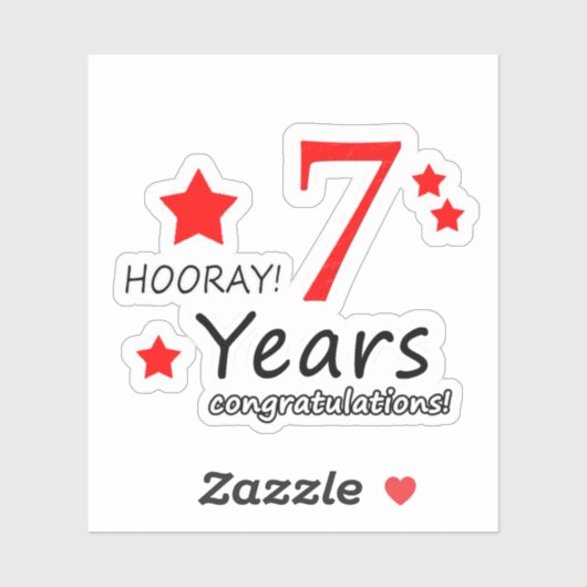 7e trouwdag - 7 jaar Sticker (Vel)