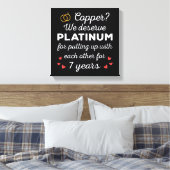 7e trouwdag ik - Koper Grappig stel Canvas Afdruk (Insitu (Slaapkamer))