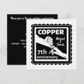 7e trouwdag traditioneel geschenk ijzer kaart (Voorkant / Achterkant)