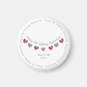 7e trouwdag wol hart met een magnet (Voorkant)