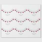 7e trouwdag wol hartslag cadeaupapier (Vlak)