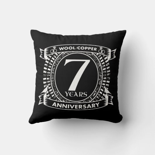 7e trouwdag wol kussen (Achterkant)