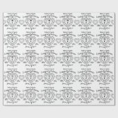 7e trouwdag zwart wit zwart cadeaupapier (Vlak)