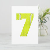 7e verjaardag 2013 Tennis Boys Girls Kinder 7e ver Save The Date (Staand voorkant)