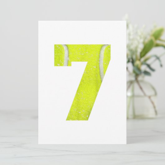 7e verjaardag 2013 Tennis Boys Girls Kinder 7e ver Save The Date (Staand voorkant)