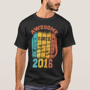 7e verjaardag 2016 Retro 7 jaar oude gitaar T-shirt