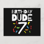 7e verjaardag 7 jaar oud jongensfeestje verjaardag briefkaart (Voorkant)