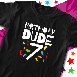 7e verjaardag 7 jaar oud jongensfeestje verjaardag t-shirt