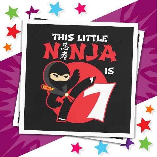 7e Verjaardag 7 Jaar Oud Kinder Feest Kleine Ninja Servet